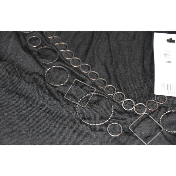 The Limited, Outback Red, Black V-Neck Top, Metallic Details, Large, NWT - Picture 3 of 5